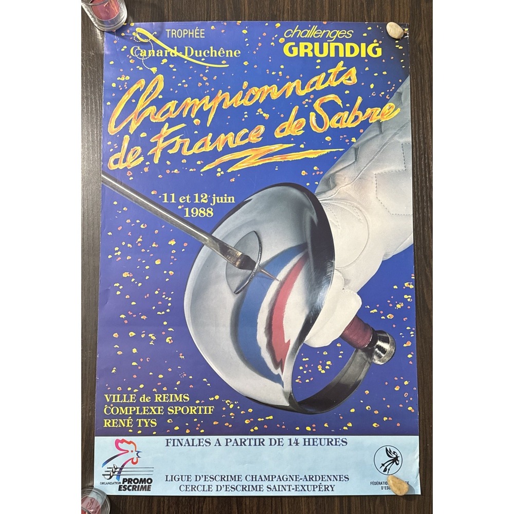Fencing Poster France 1988 ( Championnats de France de Sabre)